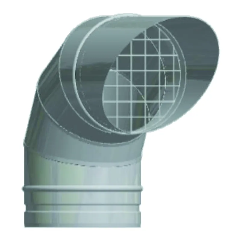 Neue Kollektion Schiedel PRIMA PLUS Ausblasbogen 90° Ø180 mm mit Vogelschutzgitter einwandig matt