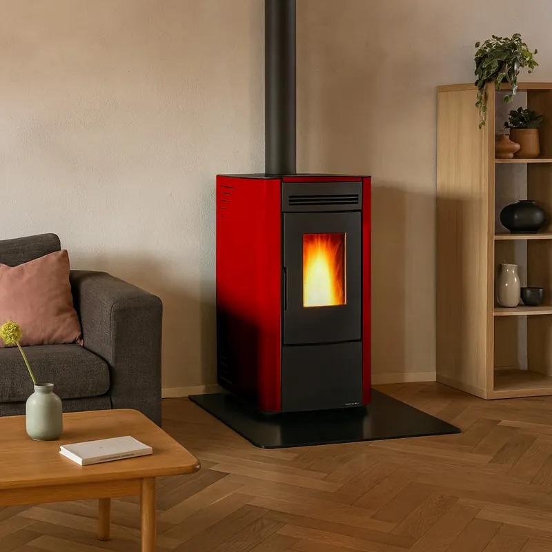 Extraflame Ketty 5.0 Pelletofen Stahl Bordeaux Preisreduziert