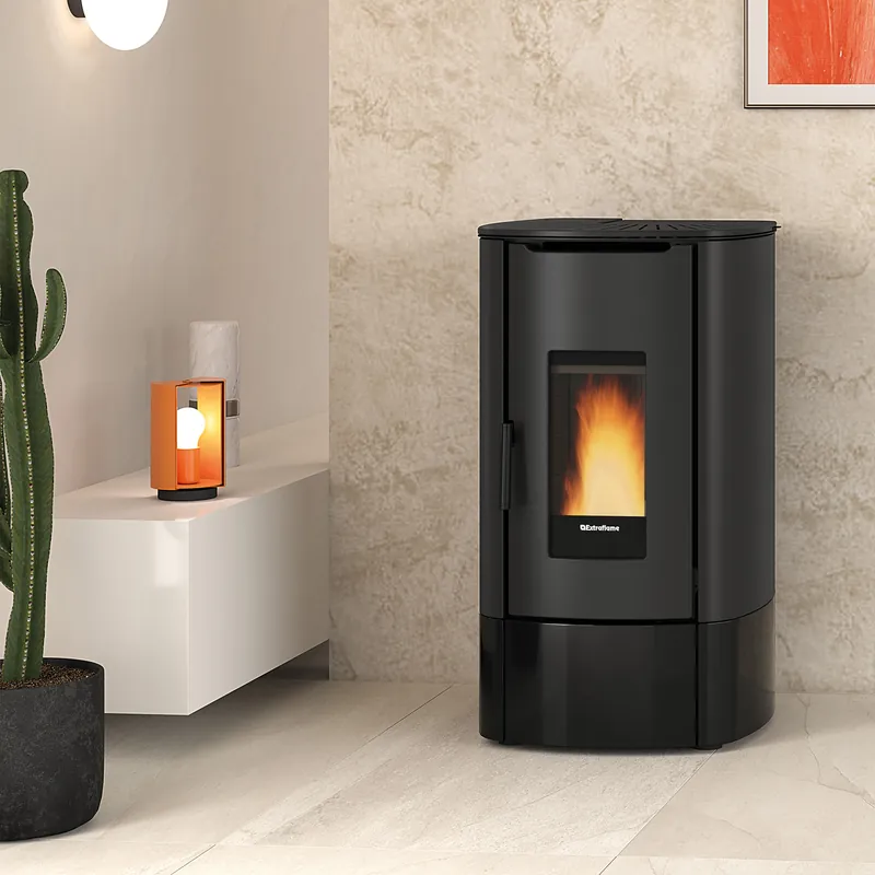 Extraflame Prestige Line Angy Top 16 Pelletofen Schwarz Heißes Angebot