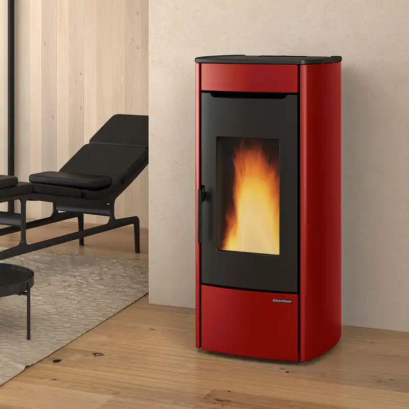 Extraflame Marina Idro 16 H13 wasserführender Pelletofen Stahl Bordeaux Garantierte Lieferung