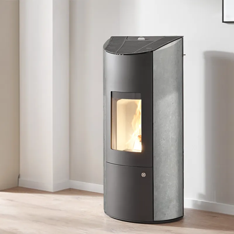 Olsberg Levana Aqua 3.0 Wasserführender Pelletofen Stahl Schwarz/Naturstein Serpentin 8kW Mega-Angebot
