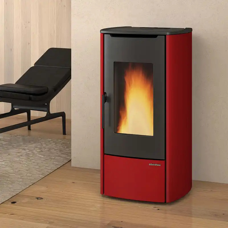 Jetzt Bestellen Extraflame Marina Idro 16 H11 wasserführender Pelletofen Stahl Bordeaux