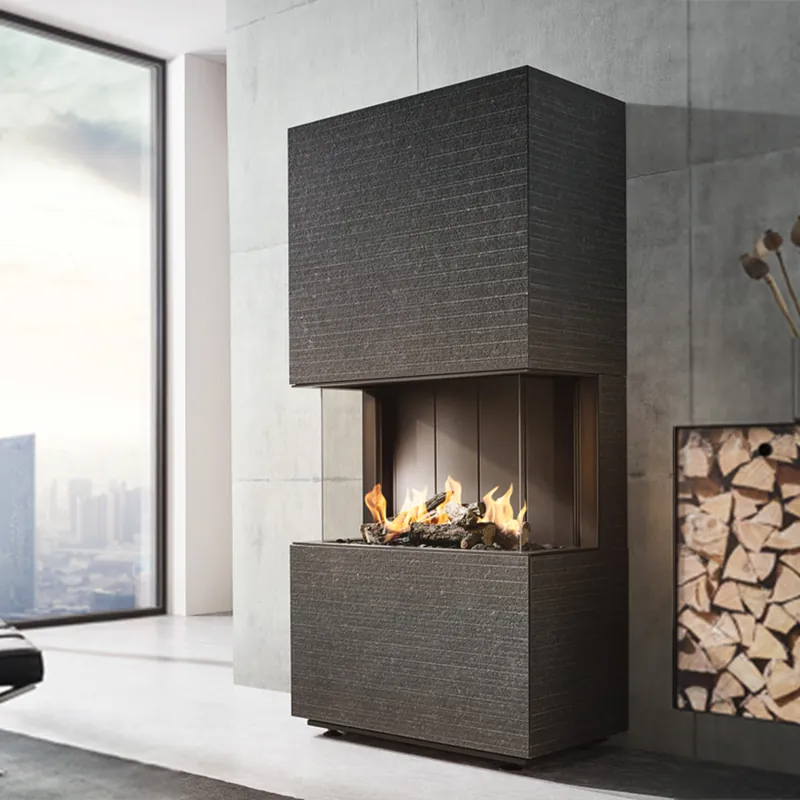 Billig Olsberg Osorno Gaskaminbausatz Gabbro Nero Ferrara Linea-Retta, Flüssiggas