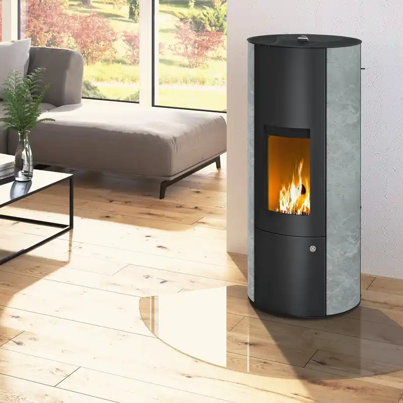 Olsberg Inara 3.0 Pelletofen Stahl Schwarz/Naturstein Serpentin Sale
