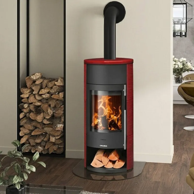 Markenprodukt Oranier Polar Neo Aqua wasserführender Kaminofen Keramik Paprikarot