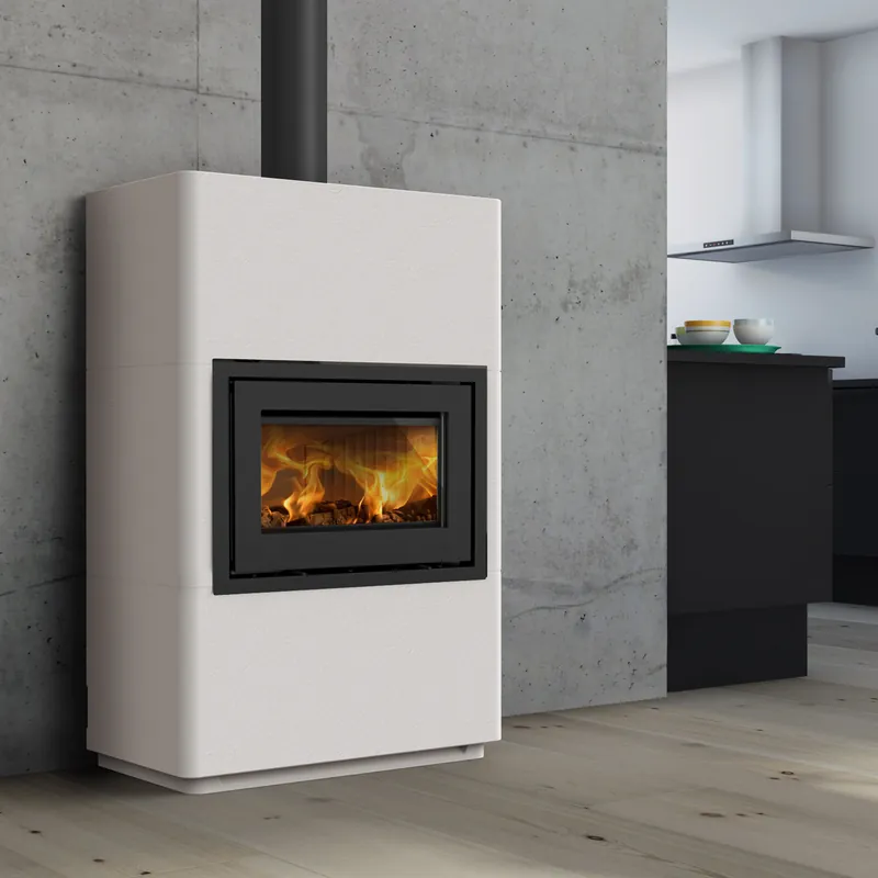 Lotus Beto 470 Kaminofen Tür Grau, RR oben, Stahltopplatte grau, Griff Classic H Nur Für Kurze Zeit