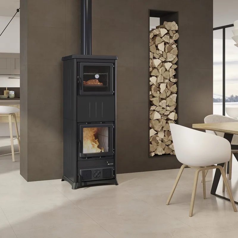 Neue Ware La Nordica NOVA FORNO.16 STEEL - Anthrazit Schwarz Kaminofen