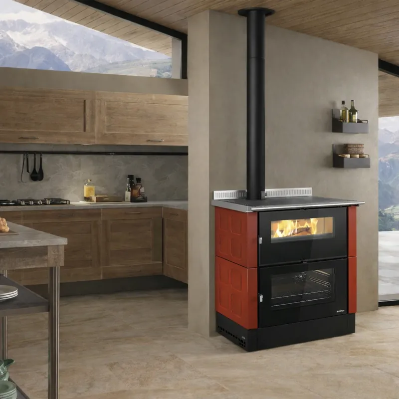 La Nordica VERONA XXL.16 Majolika - Bordeauxrot Küchenofen Sonderangebot
