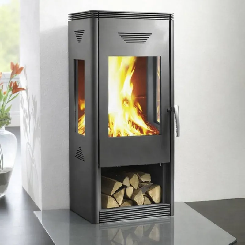 Wamsler Kaminofen Trion grau mit Holzlagerfach Begrenztes Angebot