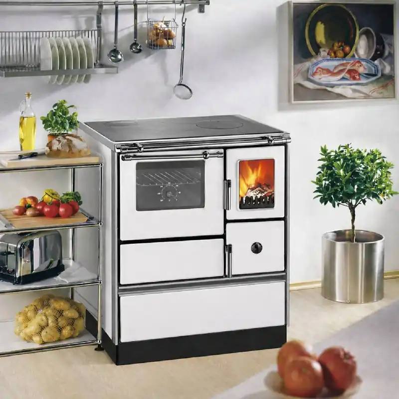 Westminster Holzherd K 76F-70 mit Fenster weiß Rauchrohranschluss links Neue Ware