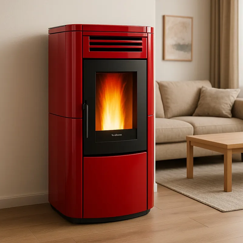 Billig Extraflame TERRY PLUS - Bordeauxrot Pelletofen EVOLUTION LINE