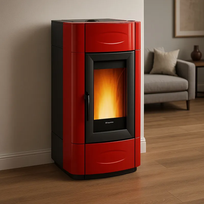 Extraflame ISIDORA IDRO H20 5.0 EVO - Bordeauxrot wassergeführter Pelletofen EVOLUTION LINE Garantierte Lieferung