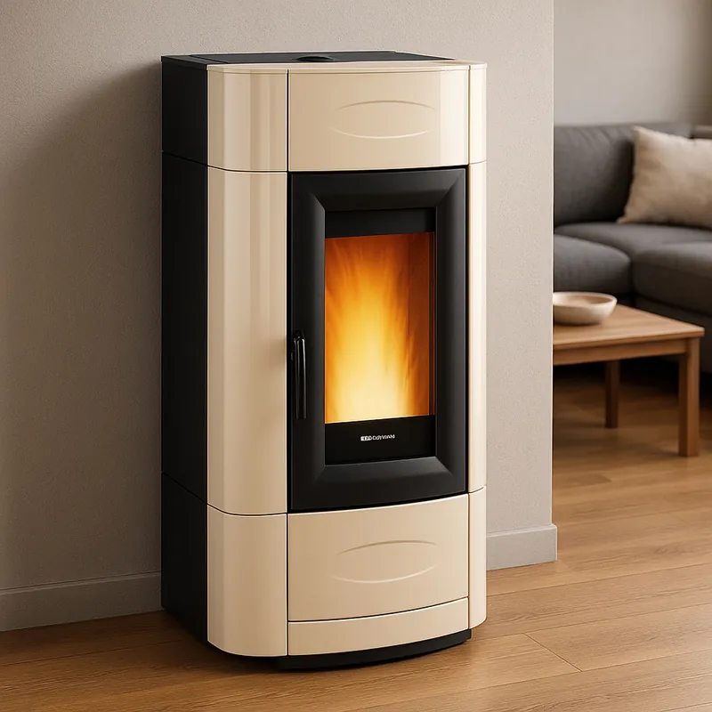 Neue Kollektion Extraflame ISIDORA IDRO H23 5.0 EVO - Elfenbein wassergeführter Pelletofen EVOLUTION LINE