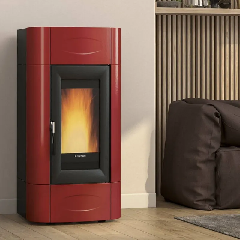 Top-Angebot Extraflame ISIDORA IDRO H23 5.0 EVO - Bordeauxrot wassergeführter Pelletofen EVOLUTION LINE