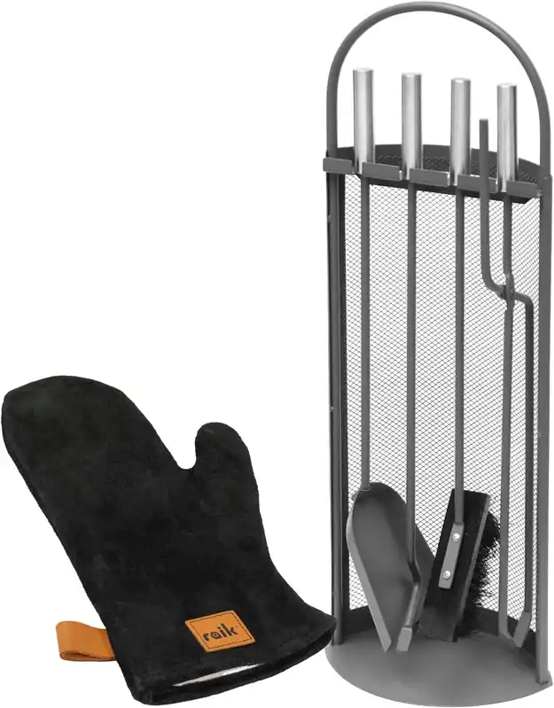 Abverkauf Raik Kaminbesteck Arthur + Ofenhandschuh