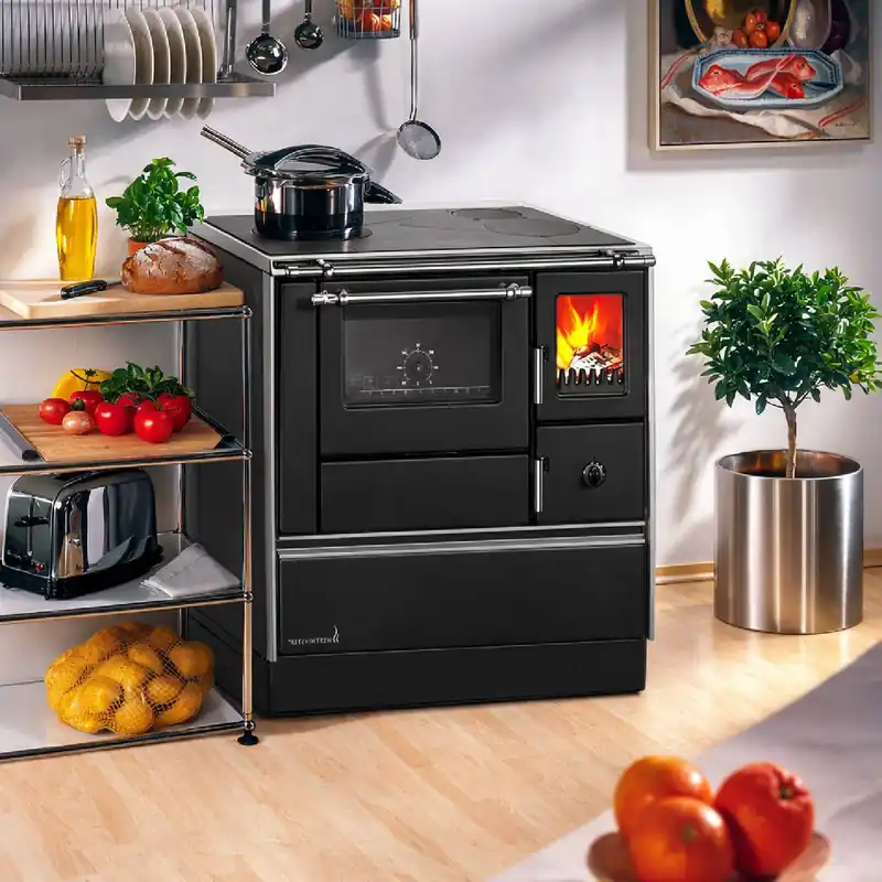 Meistverkauft Westminster Holzherd K 76F-90 schwarz Rauchrohranschluss links