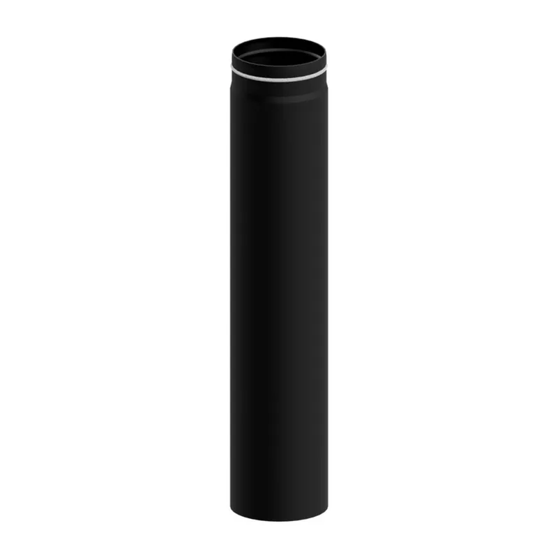 Raik Lifestyle Längenelement Durchmesser 150x750x2,00mm eingezogen mit Dichtung schwarz für Rauchrohr/ Ofenrohr Echt