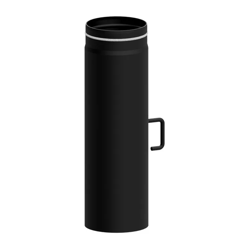 Raik Lifestyle Längenelement Durchmesser 150x750x2,00mm eingezogen mit DKL mit Dichtung schwarz für Rauchrohr/ Ofenrohr Sichere Zahlung