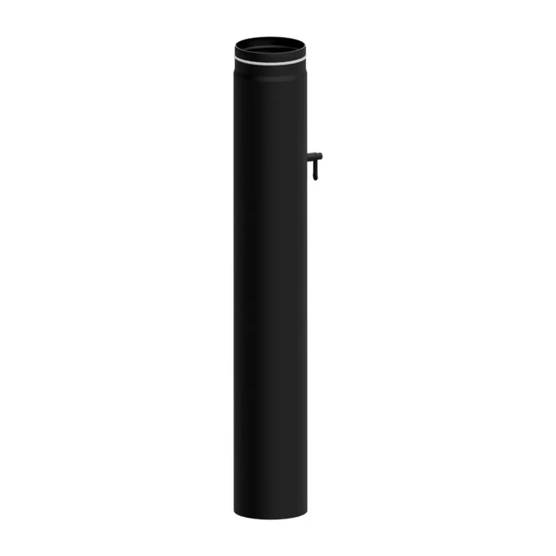 Wochenendangebot Raik Lifestyle Längenelement Durchmesser 150x1000x2,00mm eingezogen mit eingelegter Tür, mit DKL mit Dichtung schwarz für Rauchrohr/ Ofenrohr