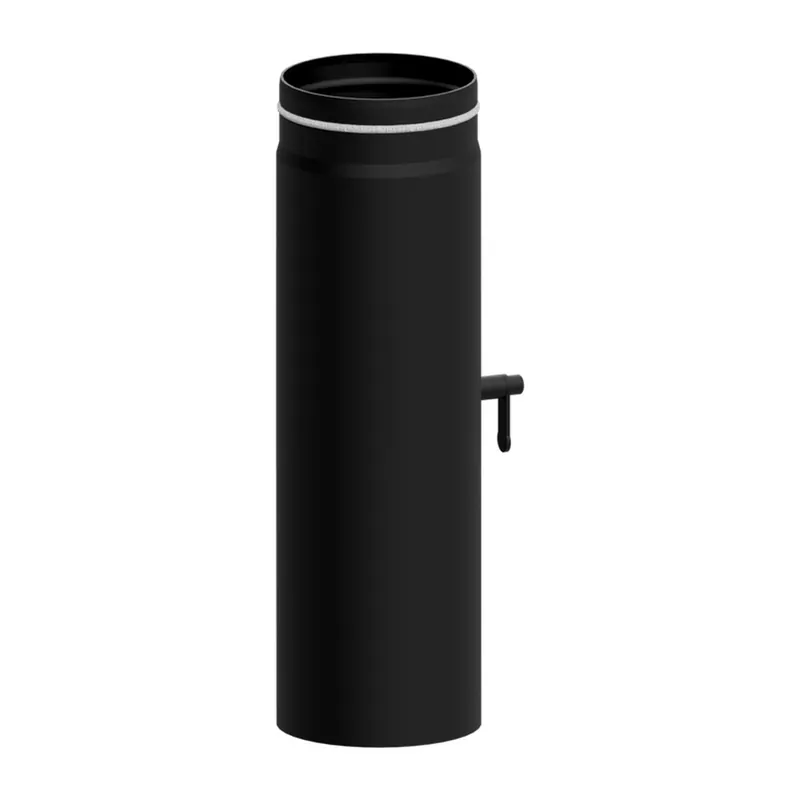 Raik Lifestyle Längenelement Durchmesser 150x500x2,00mm eingezogen mit eingelegter Tür, mit DKL mit Dichtung schwarz für Rauchrohr/ Ofenrohr Schnäppchen