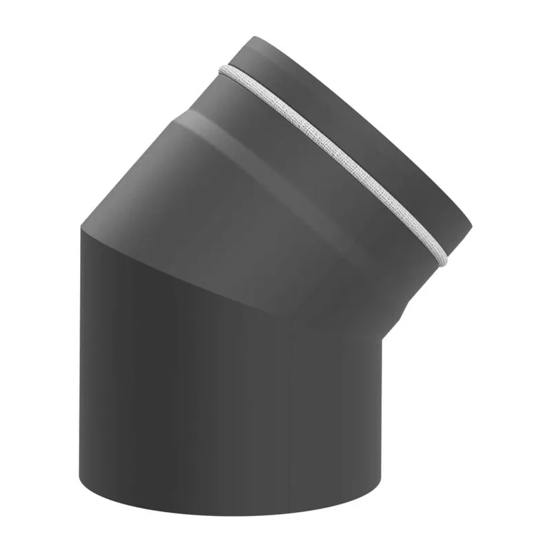Raik Lifestyle Bogen Durchmesser 150/45° 2,00mm eingezogen 2-tlg mit Dichtung grau für Rauchrohr/ Ofenrohr Super-Preis