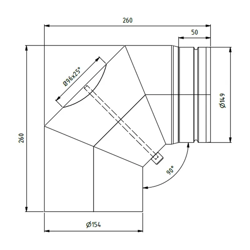 Beliebt Raik Lifestyle Bogen Durchmesser 150/90° 2,00mm eingezogen 3-tlg mit eingelegter Tür mit Dichtung grau für Rauchrohr/ Ofenrohr