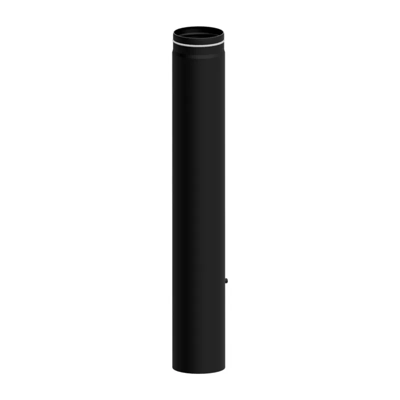 Heißes Angebot Raik Lifestyle Längenelement Durchmesser 150x1000x2,00mm eingezogen mit eingelegter Tür mit Dichtung schwarz für Rauchrohr/ Ofenrohr
