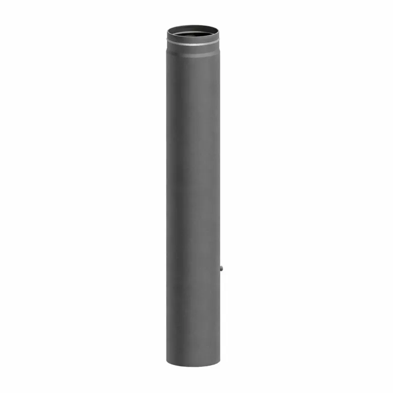 Raik Lifestyle Längenelement Durchmesser 150x1000x2,00mm eingezogen mit eingelegter Tür mit Dichtung grau für Rauchrohr/ Ofenrohr Kracherpreis