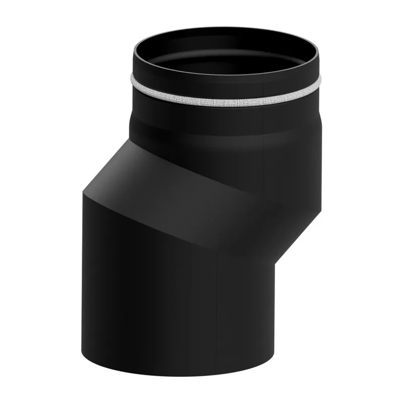 Must-Have Raik Lifestyle Versatzbogen Durchmesser 150x244x2,00mm eingezogen V=40mm mit Dichtung schwarz für Rauchrohr/ Ofenrohr
