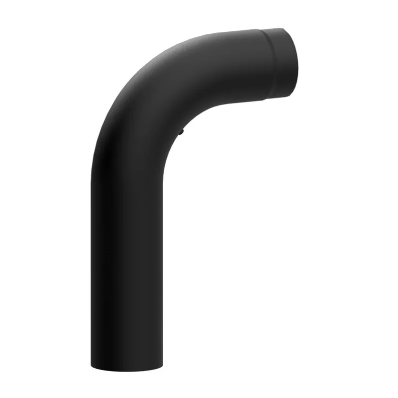 Raik Lifestyle Winkelbogen Durchmesser 150/90° 2,00mm glatt 700/450 mit eingelegter Tür schwarz für Rauchrohr/ Ofenrohr Abverkauf