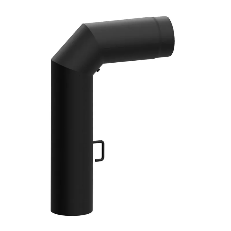 Günstig Raik Lifestyle Winkelbogen Durchmesser 150/90° 2,00mm 3-tlg 700/450 mit eingelegter Tür, mit DKL schwarz für Rauchrohr/ Ofenrohr
