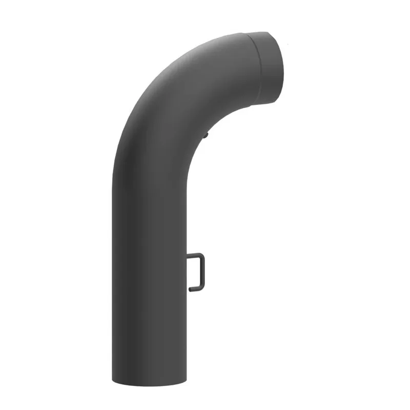 Jetzt Kaufen Raik Lifestyle Winkelbogen Durchmesser 150/90° 2,00mm glatt 705/350 mit eingelegter Tür, mit DKL grau für Rauchrohr/ Ofenrohr
