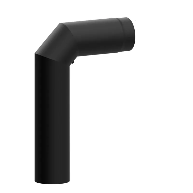 Raik Lifestyle Winkelbogen Durchmesser 150/90° 2,00mm 3-tlg 700/450 mit eingelegter Tür schwarz für Rauchrohr/ Ofenrohr Schneller Versand