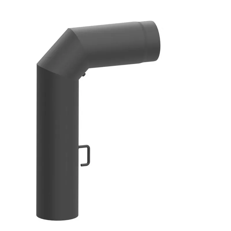 Heißes Angebot Raik Lifestyle Winkelbogen Durchmesser 150/90° 2,00mm 3-tlg 700/450 mit eingelegter Tür, mit DKL grau für Rauchrohr/ Ofenrohr