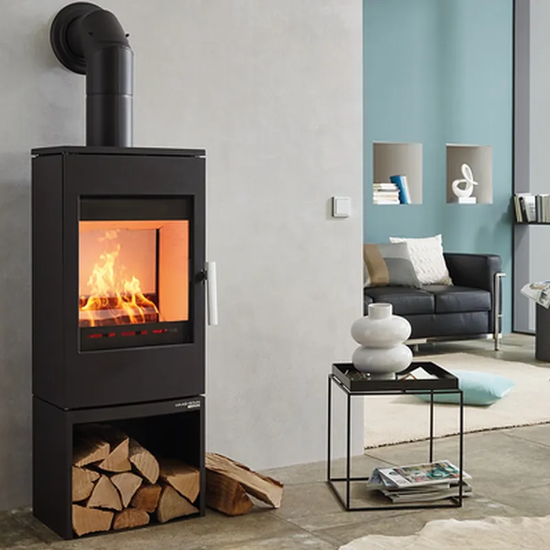 Haas+Sohn P+ Kaminofen INZELL easy, perl - schwarz mi t Holzfach Top-Angebot