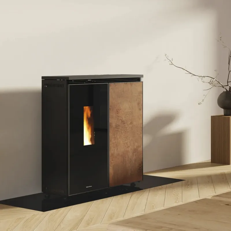 Jetzt Bestellen Extraflame Floriana Idro gres corten wasserführender Pelletofen Evolution Line