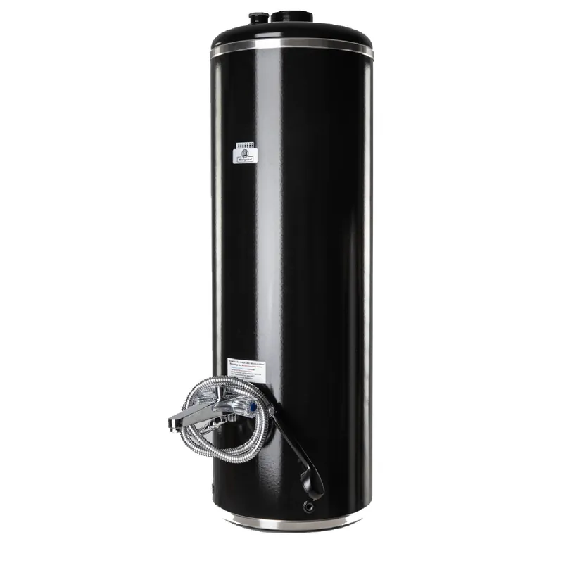 Letzte Chance Wittigsthal Oberofen drucklos 100L, schwarz - mit Mischbatterie, Handbrause schwarz
