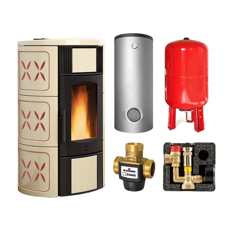 Extraflame ISIDE IDRO 5.0.16 wasserführender Pelletofen Pergament Amethyst - SH 550 Hygiene-Schichtenkombispeicher montiert silber -Heizungsausdehnungsgefäß 80 L Solange Der Vorrat Reicht