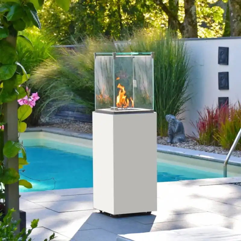 Günstig CB-Tec Neocube-O Gaskamin für den Außenbereich - weiß