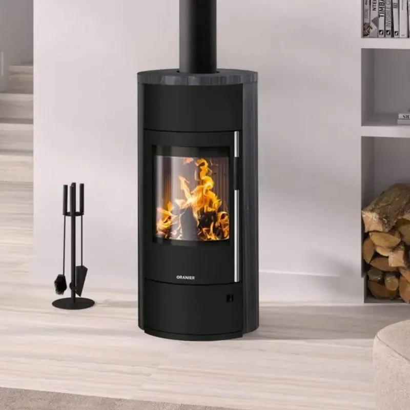 Bestpreis Oranier Polar Neo Vantage W+ Kaminofen Naturstein Lavagrau, Korpus Stahl Schwarz