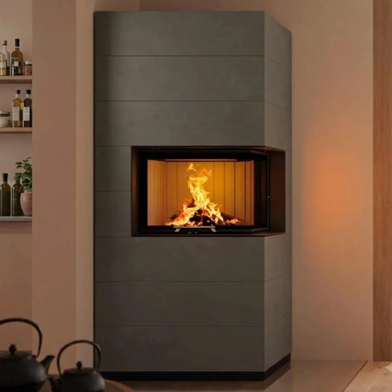 Spartherm SIM Varia 2R-55h H2O Kaminbausatz RLA Feinbeton gespachtelt 3/3 Finale Aktion