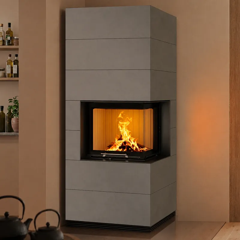 Spartherm SIM Varia 2R-55h H2O Kaminbausatz RLA Feinbeton gespachtelt 2/3 Neu Im Sortiment