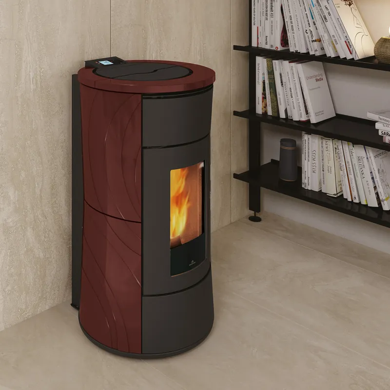 Edilkamin Cherie H 14 Evo wassergeführter Pelletofen Keramik bordeaux Knallerangebot