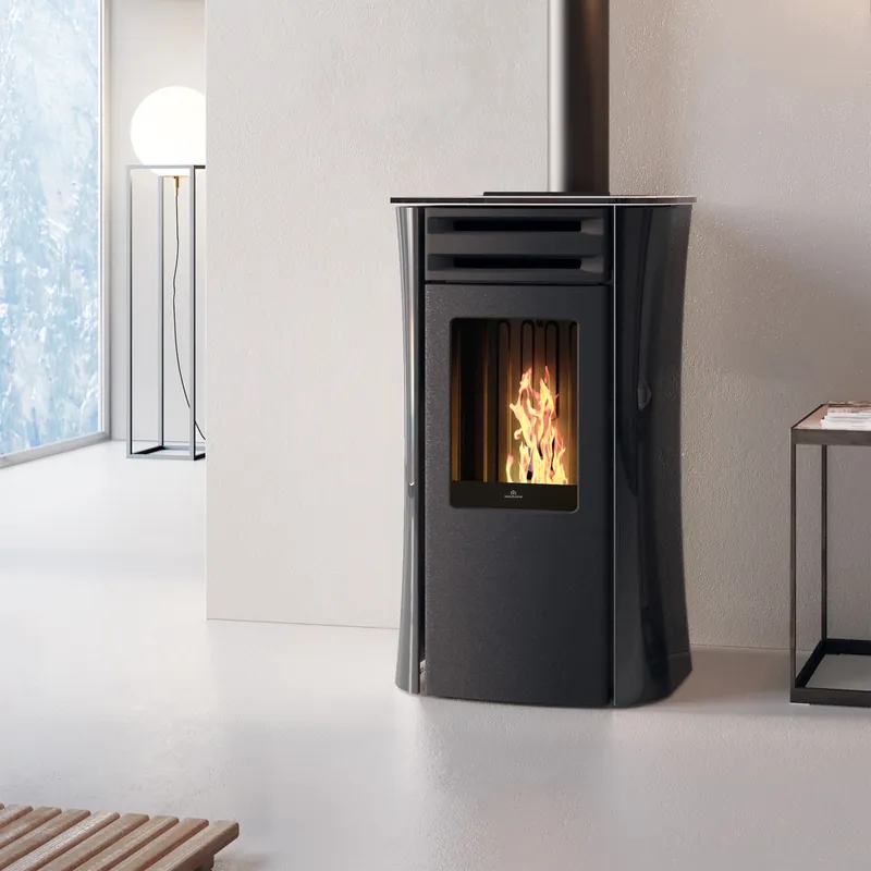 Edilkamin Dania 6 AT Coax Pelletofen Glas schwarz Ausverkauf