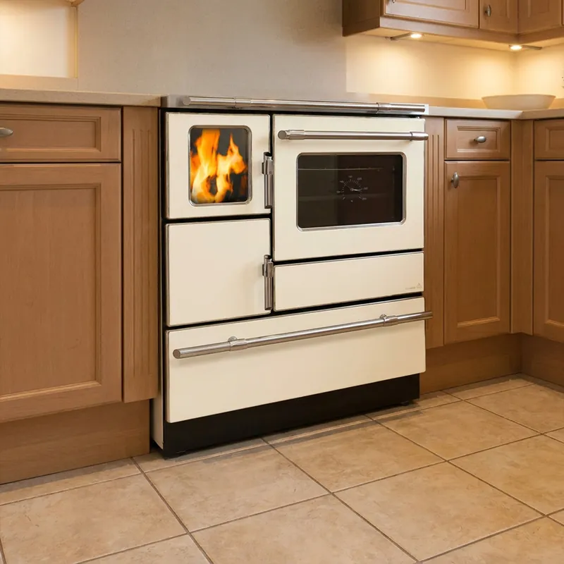 Günstig Wamsler K 128 F Küchenofen rechts creme beige mit Stahlplatte