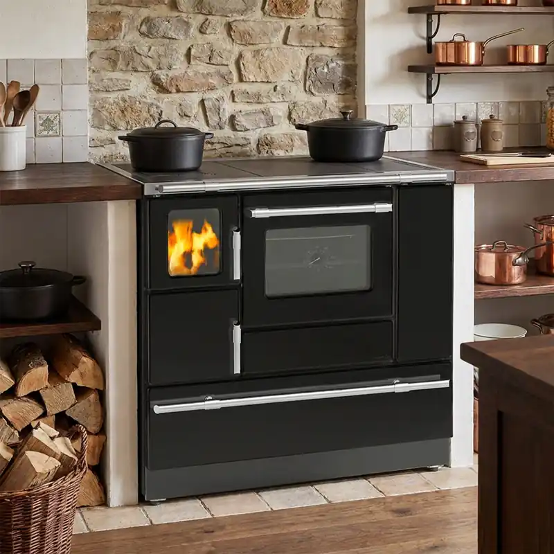 Wamsler K 138 F Küchenofen rechts schwarz mit Stahlplatte Begrenztes Angebot