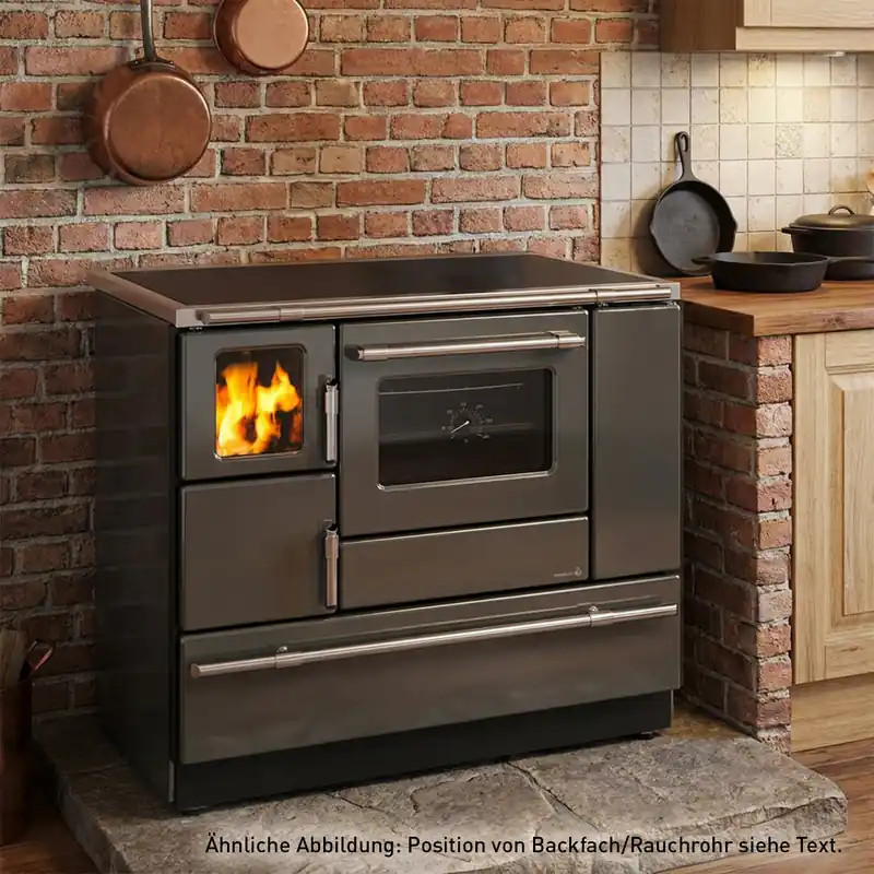 Begrenztes Angebot Wamsler K 138 F Küchenofen links anthrazit metallic mit Ceranplatte