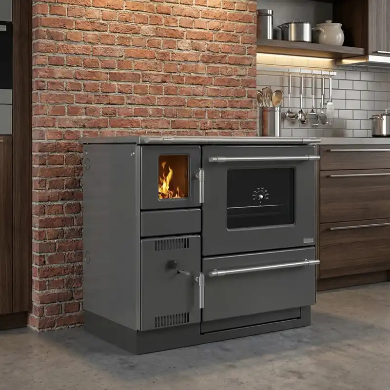 Neue Kollektion Wamsler K 139 F Küchenofen rechts anthrazit mit Stahlplatte