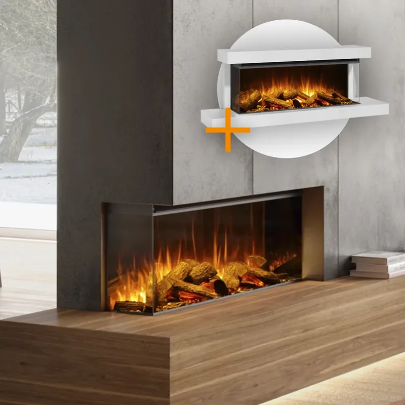 Must-Have La Nordica Lumen 1200 LED Elektrokamin Kreideweiß