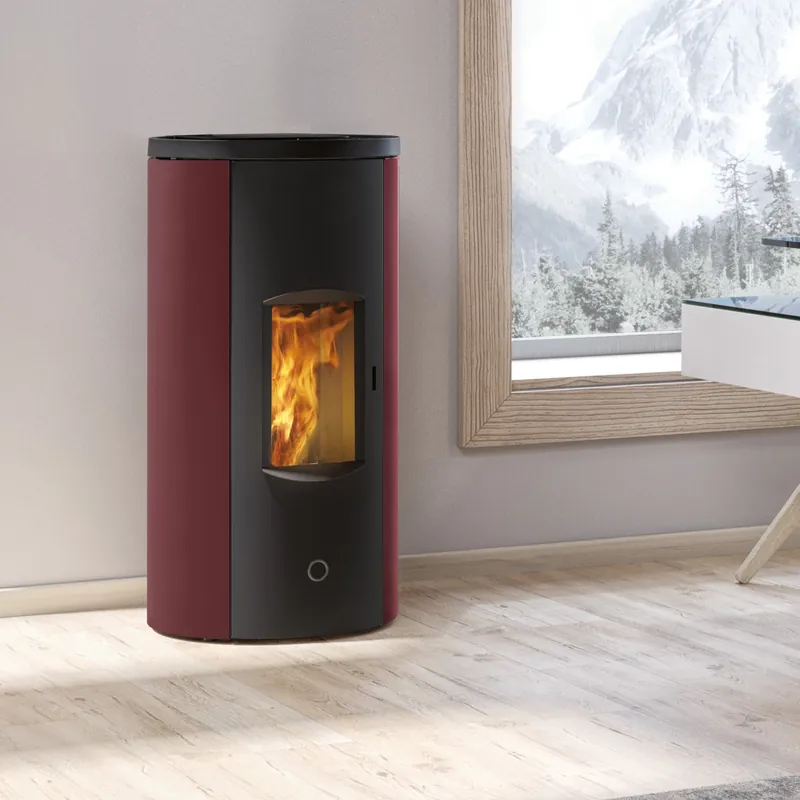 EK63 Like 80 Evo Pelletofen Stahl bordeaux RR hinten Solange Der Vorrat Reicht